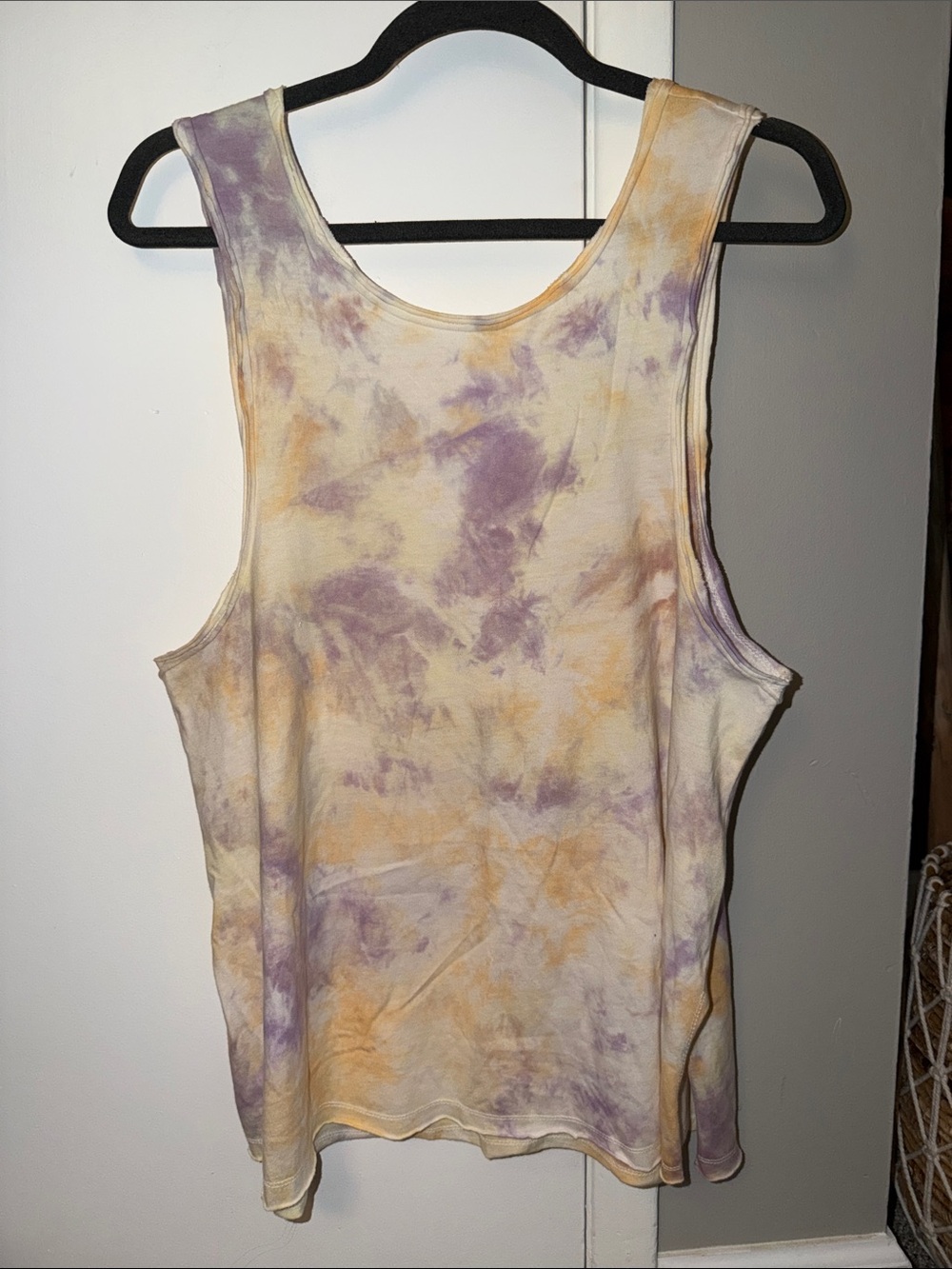 Urban Outfitters Lavender & Yellow Tie-Dye Scoop Neck Tank
